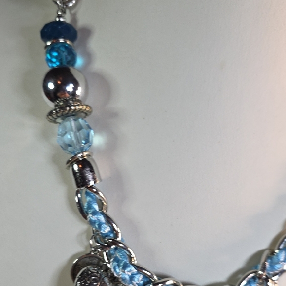 Paparazzi Blue and Silver Charm Necklace (Heart Lucas:10:27) - Picture 9 of 13
